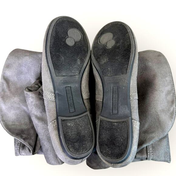 Lower East Side Women Size 8 Gray Slouchy Flat Knee High Boots Fold Faux Suede - Picture 6 of 9